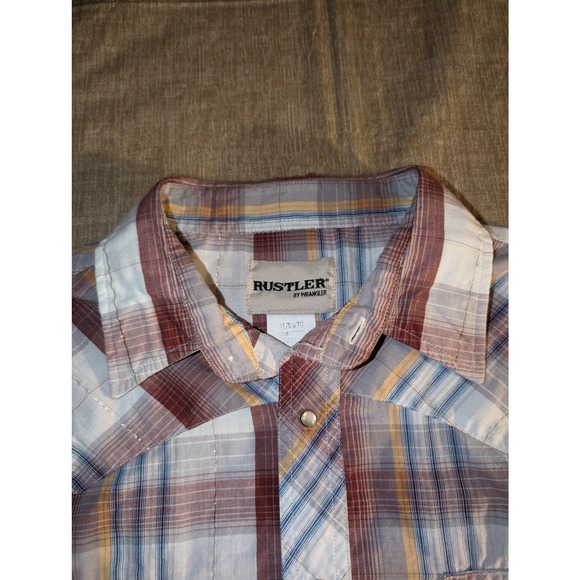 Rustler by wrangler Other - Rustler by Wrangler Men’s Xl plaid pearl snap